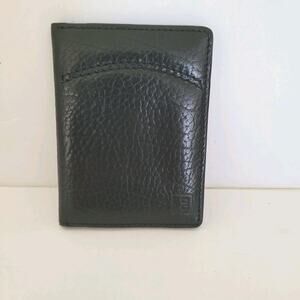 Authentic Bally Leather Mini Small Wallet Card ID Holder Black Unisex Compact